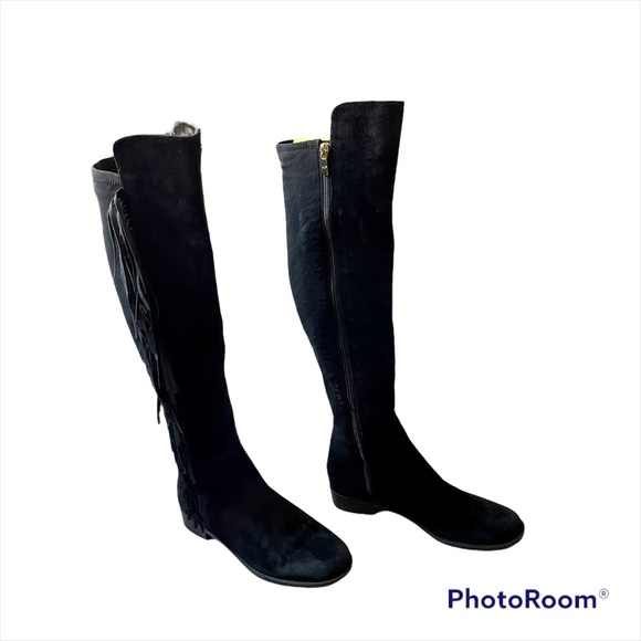 Marc Fisher Myndee Suede over the knee leather fringe Boot EUC - Picture 2 of 15